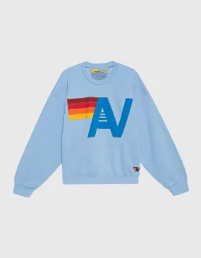 AVIATOR NATION Logo Light Blue // Oversize Sweatshirt mit Stickereien 