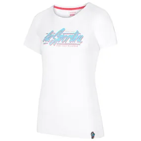 T-Shirt zum Klettern La Sportiva ---Retro T-Shirt W White Malibu Blue